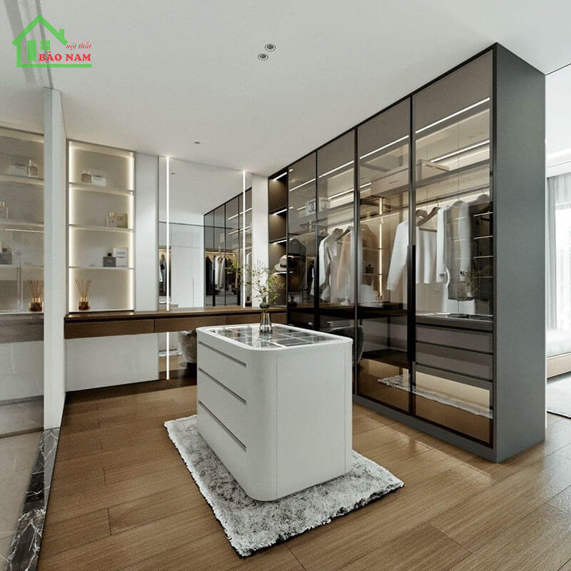 Tủ quần áo cánh kính hiện đại TK16