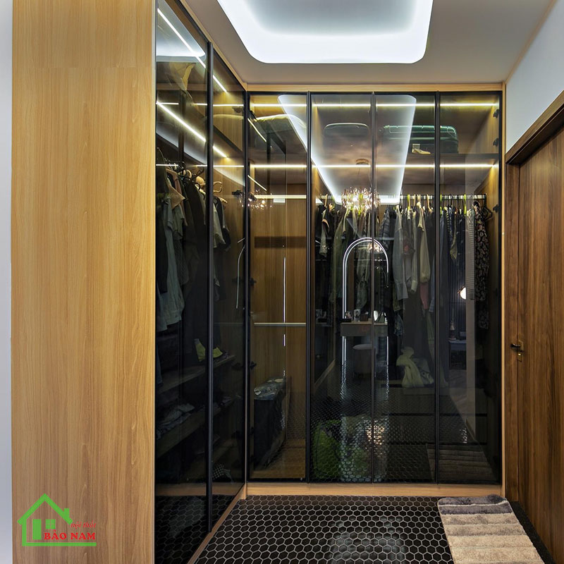 Đóng tủ quần áo cánh kính cao cấp