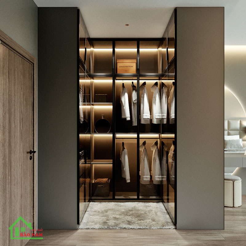 Tủ quần áo cánh kính hiện đại TK17