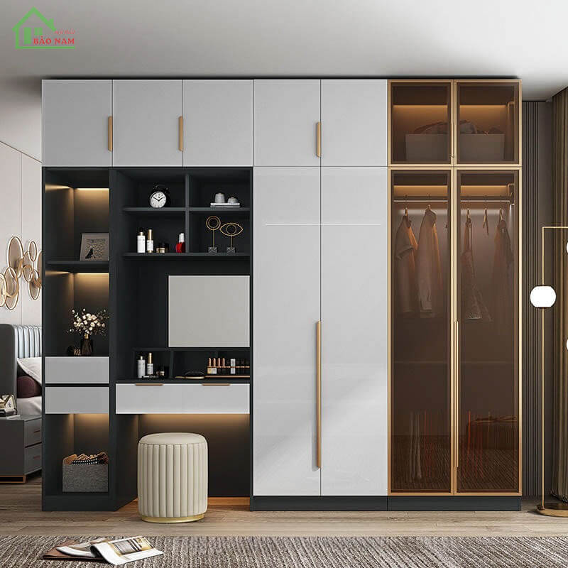 Tủ Quần Áo Cánh Kính Hiện Đại TK18
