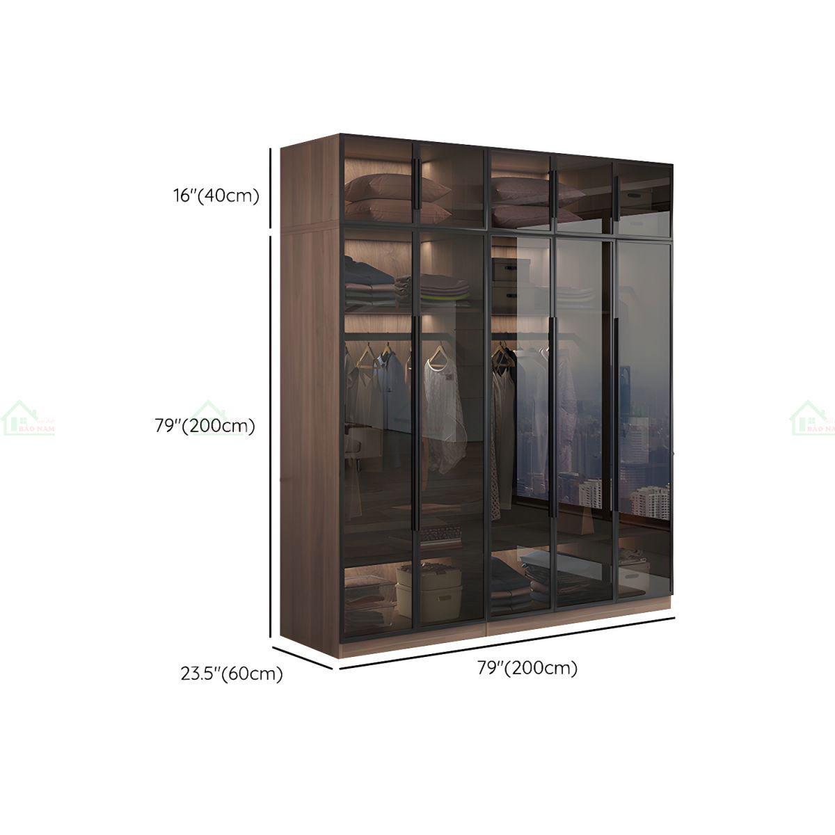 Tủ Quần Áo Cánh Kính Hiện Đại TK43