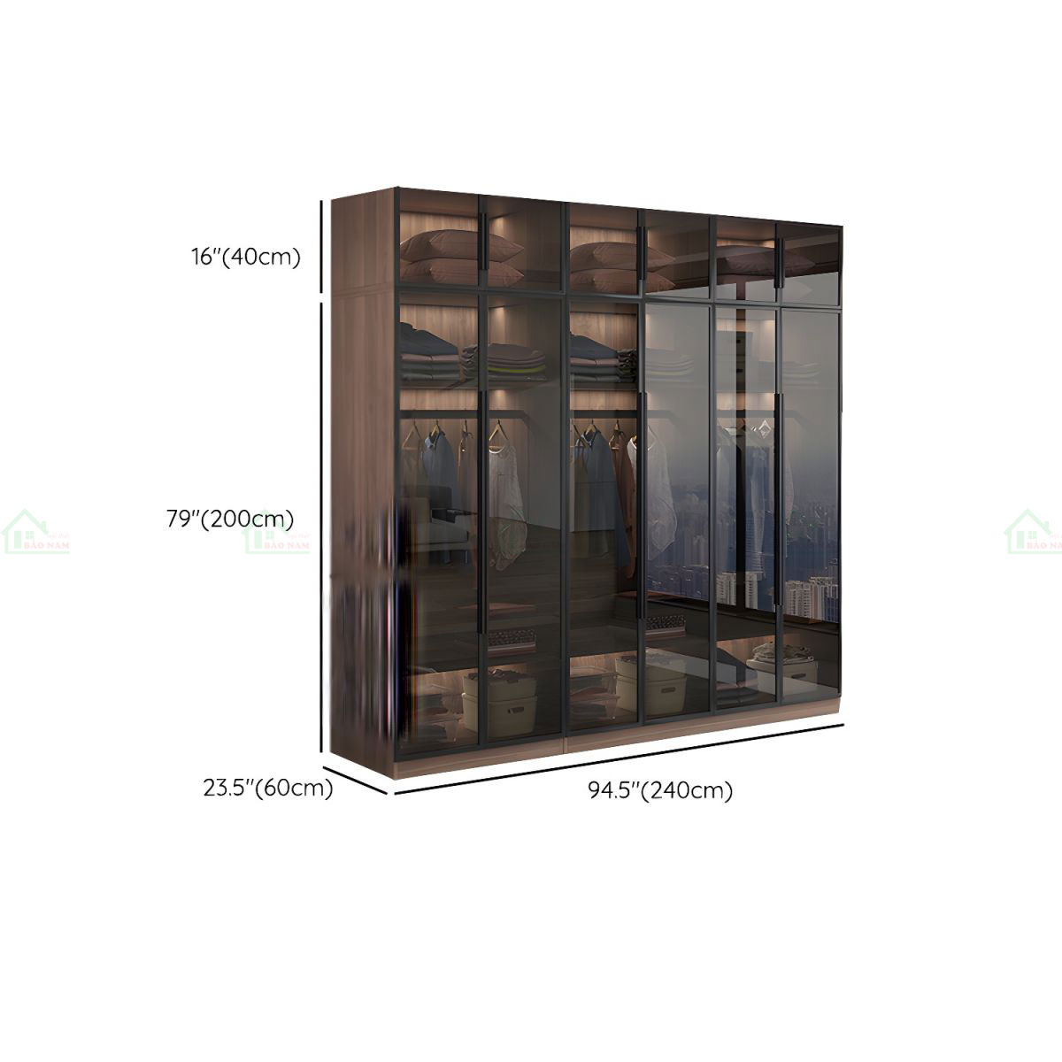 Tủ Quần Áo Cánh Kính Hiện Đại TK43