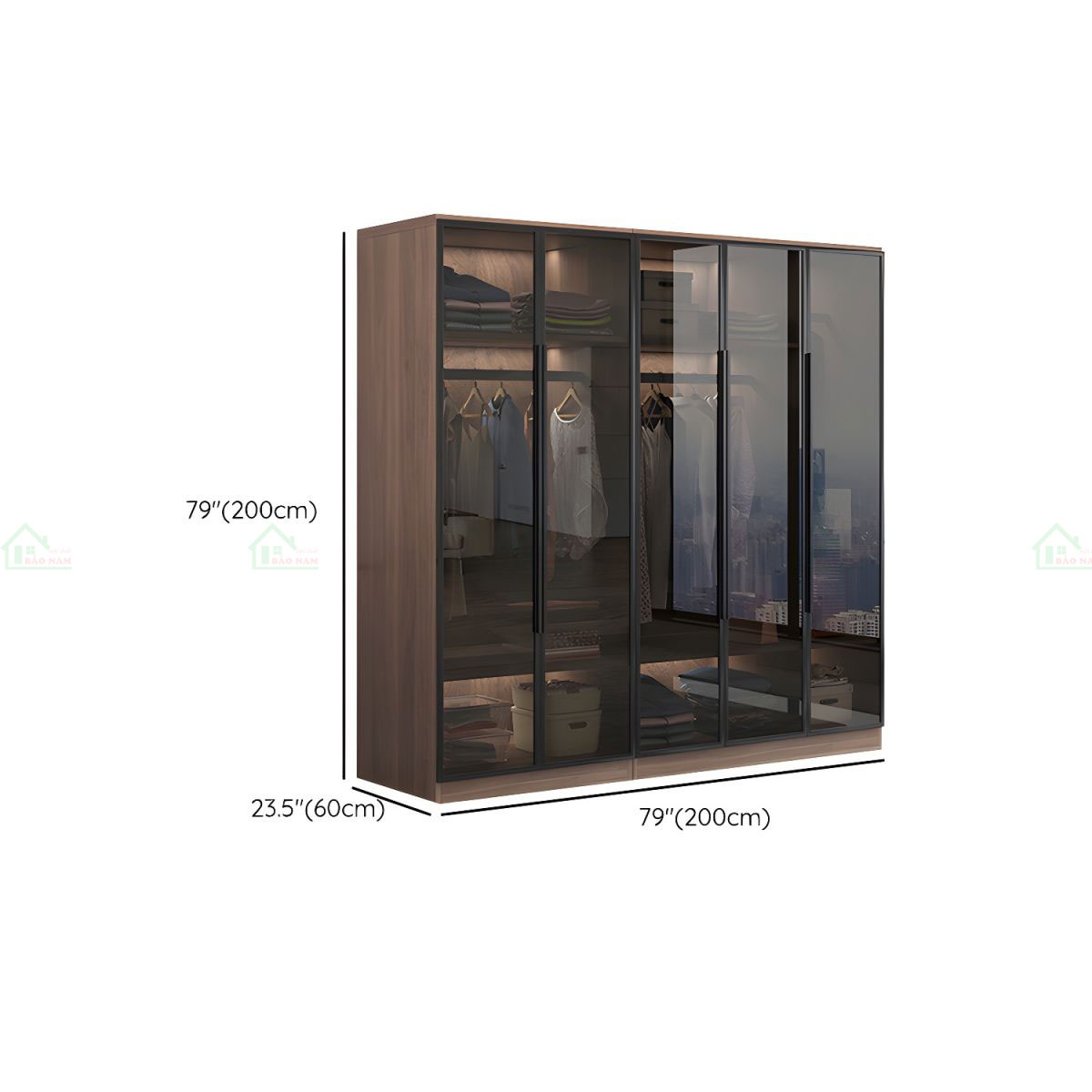 Tủ Quần Áo Cánh Kính Hiện Đại TK43