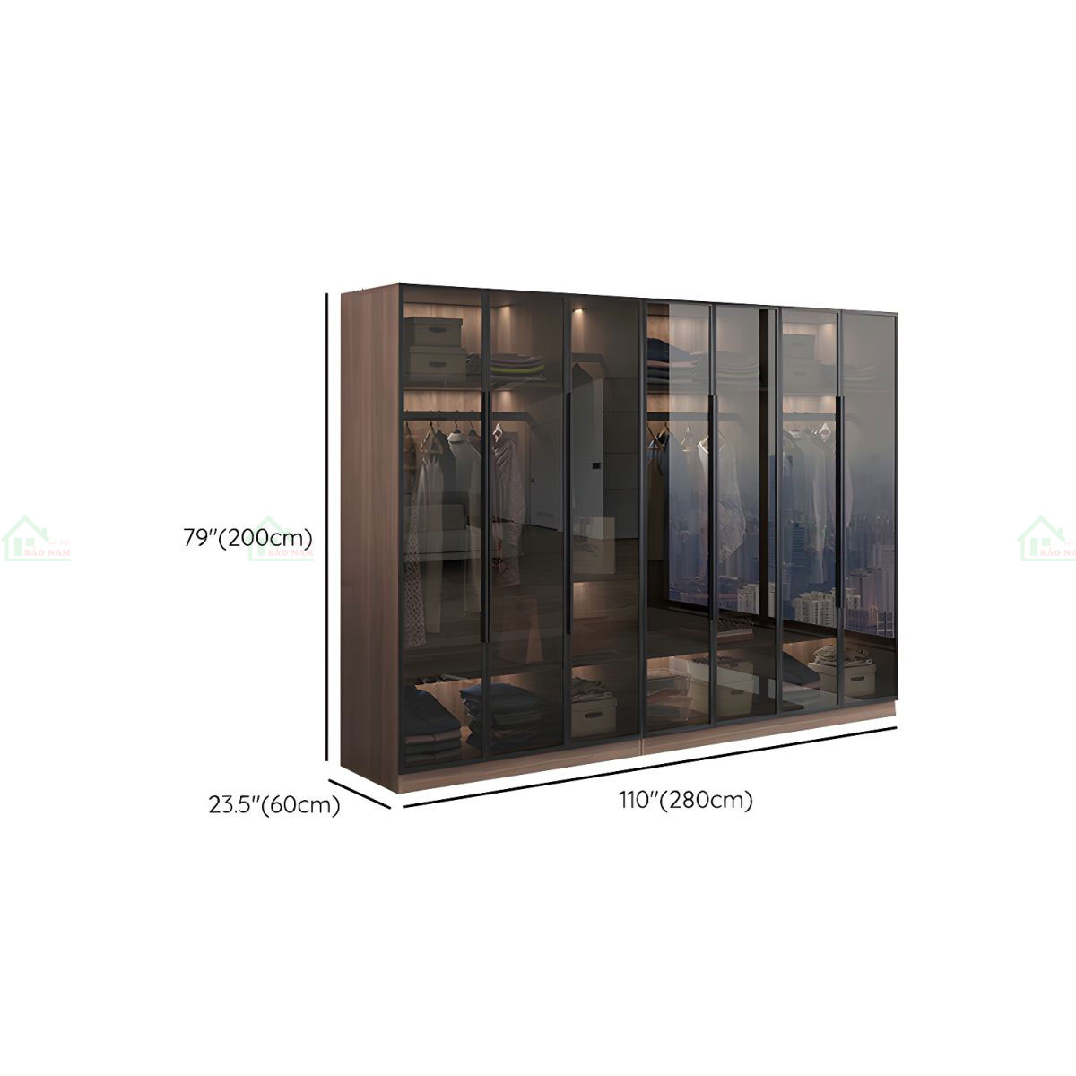 Tủ Quần Áo Cánh Kính Hiện Đại TK43