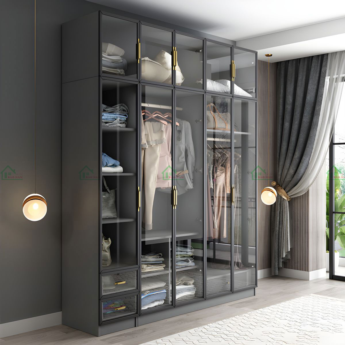 Tủ Quần Áo Cánh Kính Hiện Đại TK47