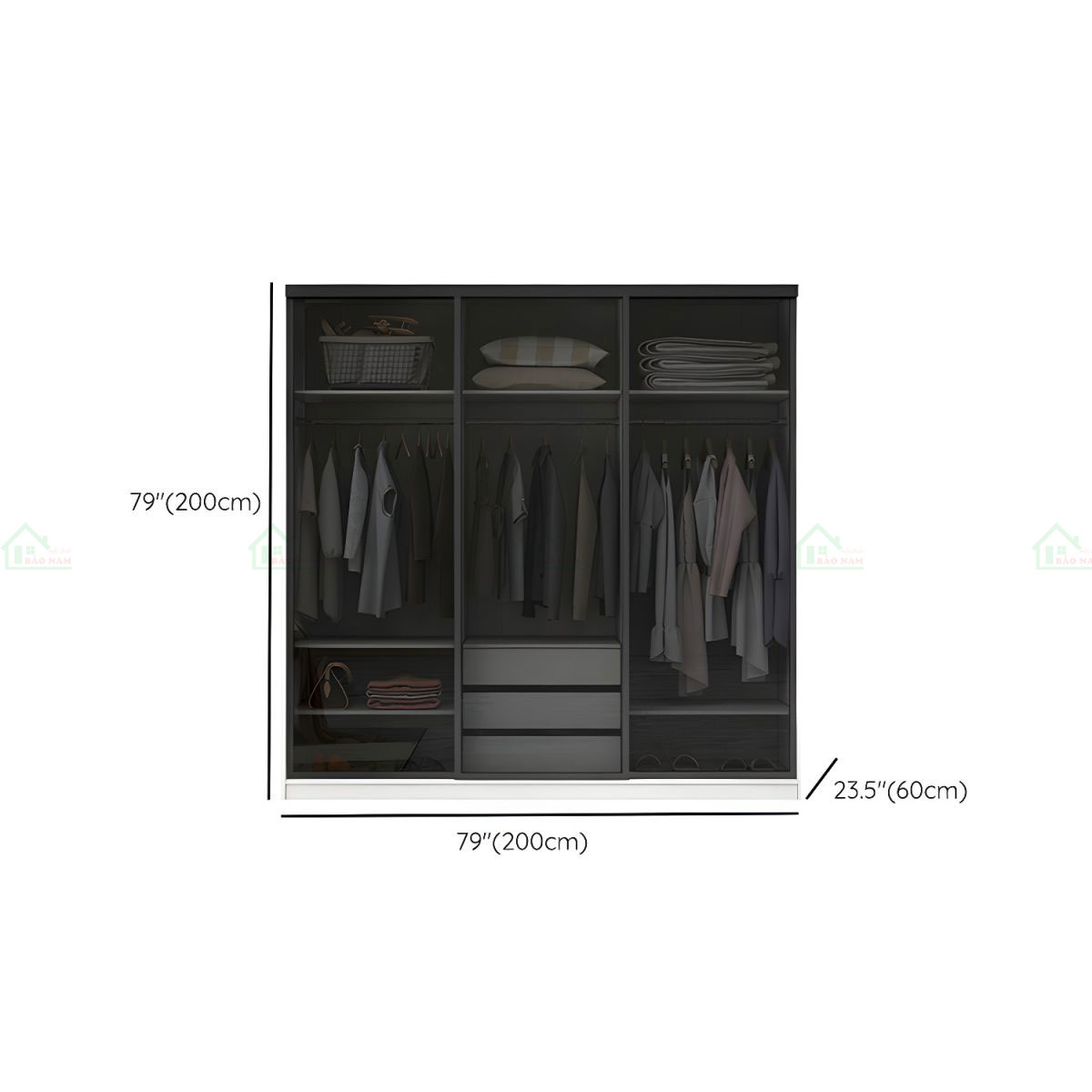 Mẫu Tủ Quần Áo Cánh Kính Lùa Đẹp TK40