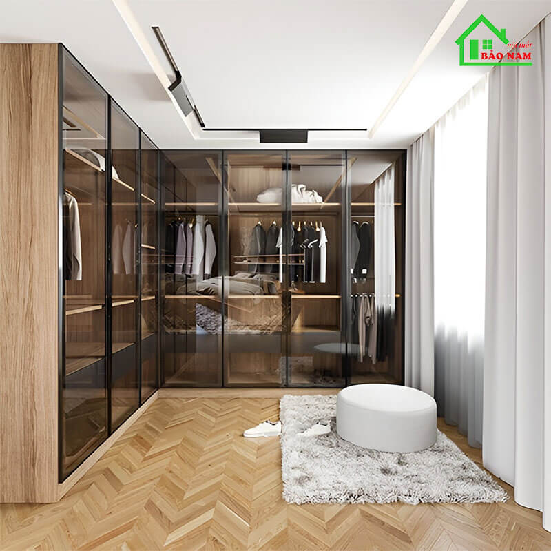 Thi công tủ quần áo cánh kính hiện đại