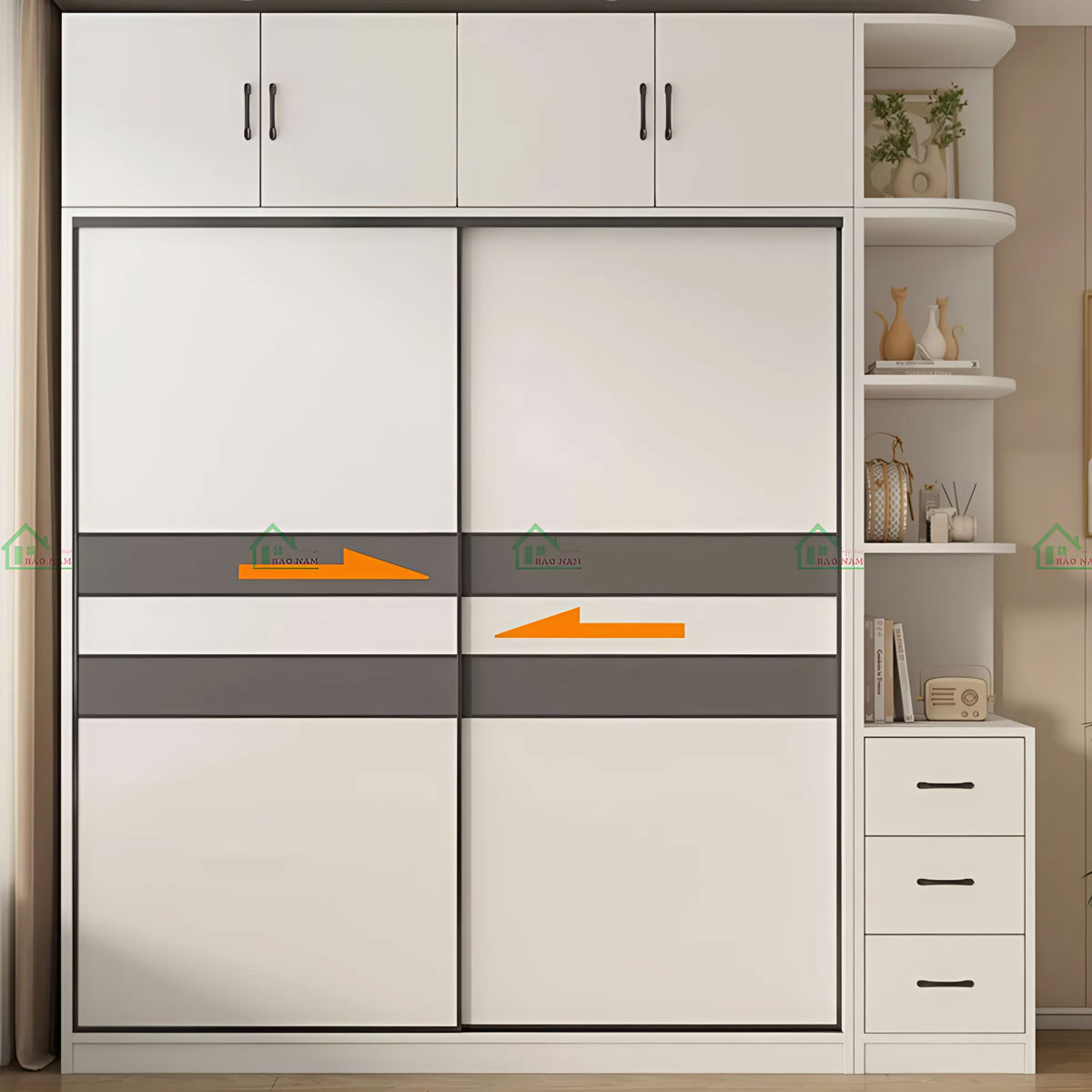 Sự kết hợp hài hòa giữa gam màu trắng và xám tạo nên vẻ đẹp tinh tế, phù hợp với nhiều phong cách thiết kế hiện đại.