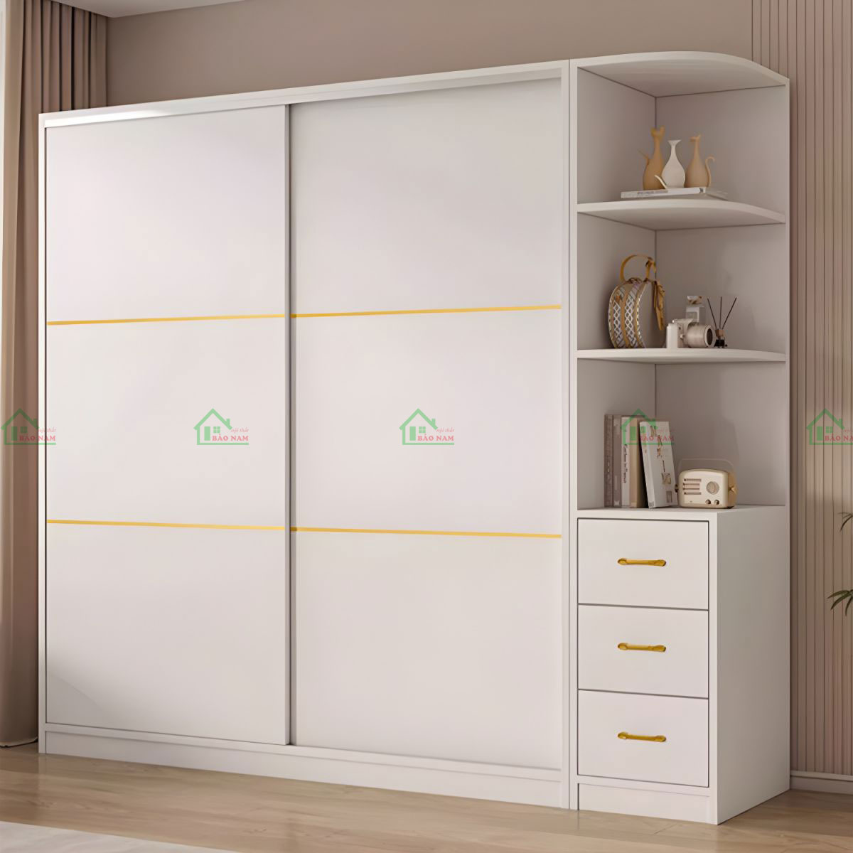 Gam màu trắng nhẹ nhàng, phù hợp với nhiều phong cách thiết kế khác nhau, giúp tạo sự hài hòa trong không gian.