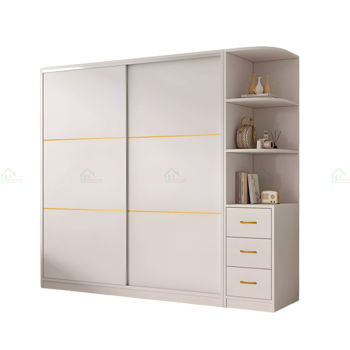 Thiết kế cánh lùa tận dụng tối đa không gian, giúp bạn sắp xếp quần áo và phụ kiện một cách gọn gàng, ngăn nắp.