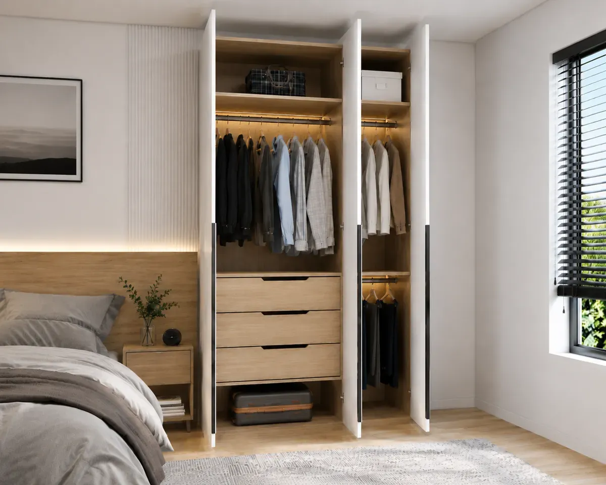 Tủ quần áo cánh mở 3 cánh tối ưu công năng sử dụng cho gia đình trẻ