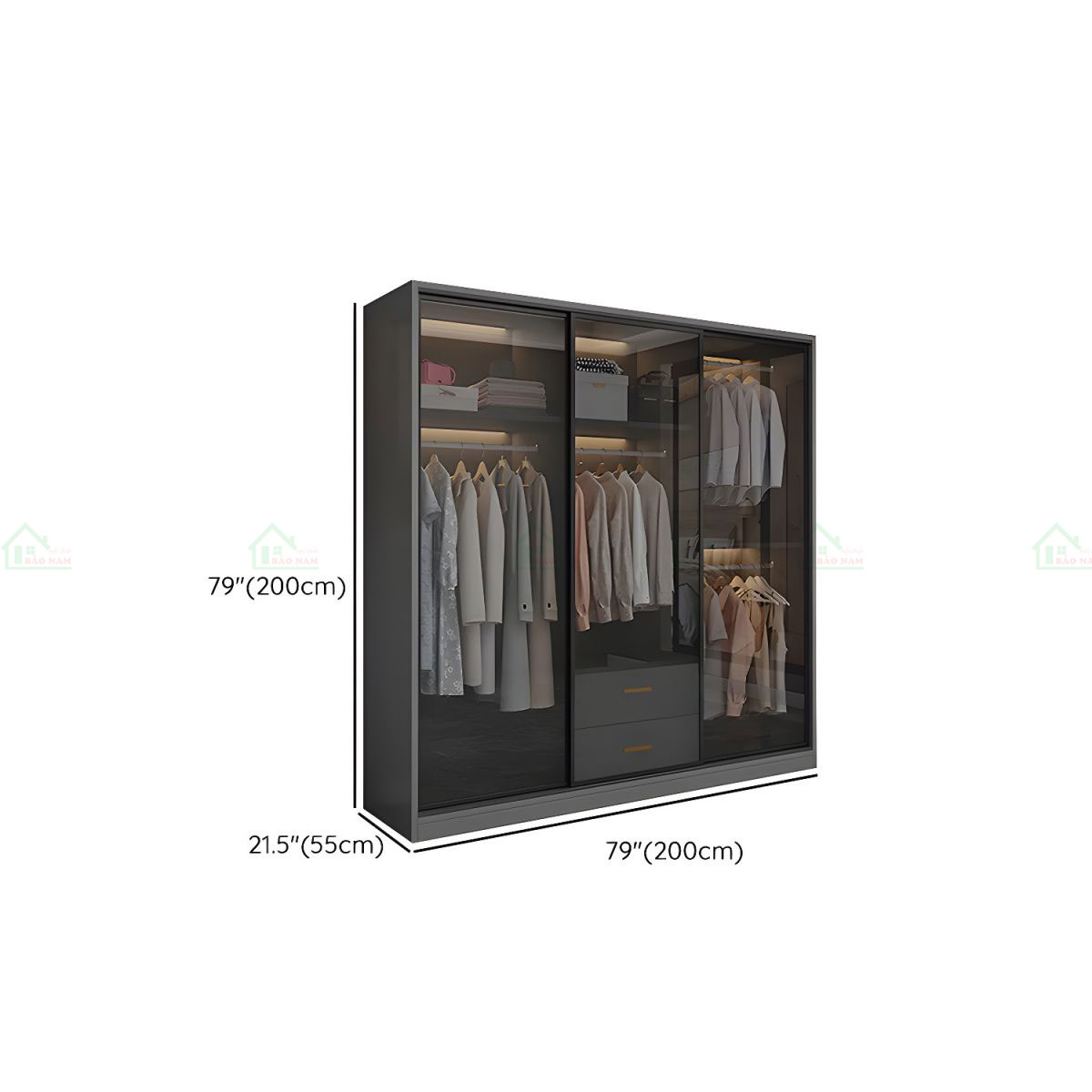 Tủ Quần Áo Cửa Kính Lùa TK41