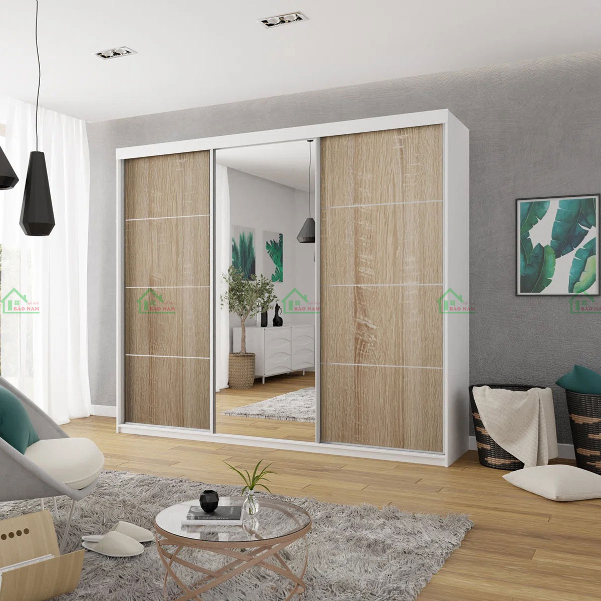Thiết kế tủ quần áo TAL35 hiện đại và đẹp mắt với phong cách tối giản.