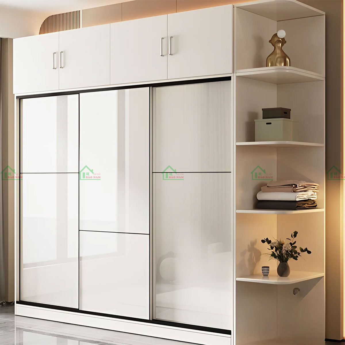 Tủ Quần Áo Cửa Lùa Acrylic Đẹp Hiện Đại TAL14