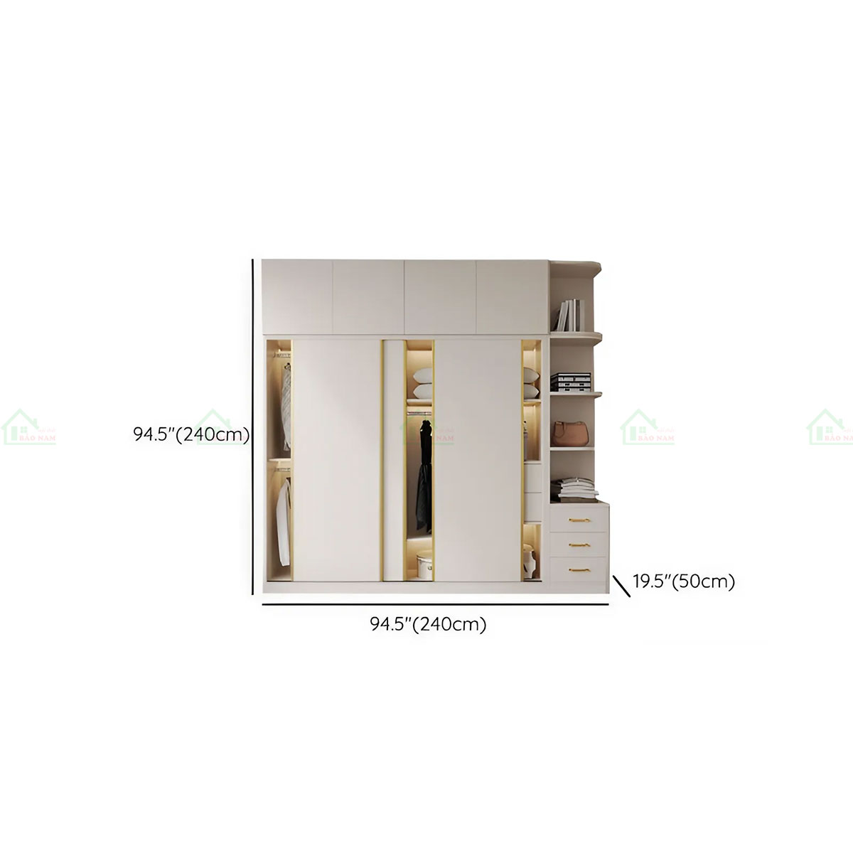 Tủ Quần Áo Cửa Lùa Đẹp Hiện Đại TAL10
