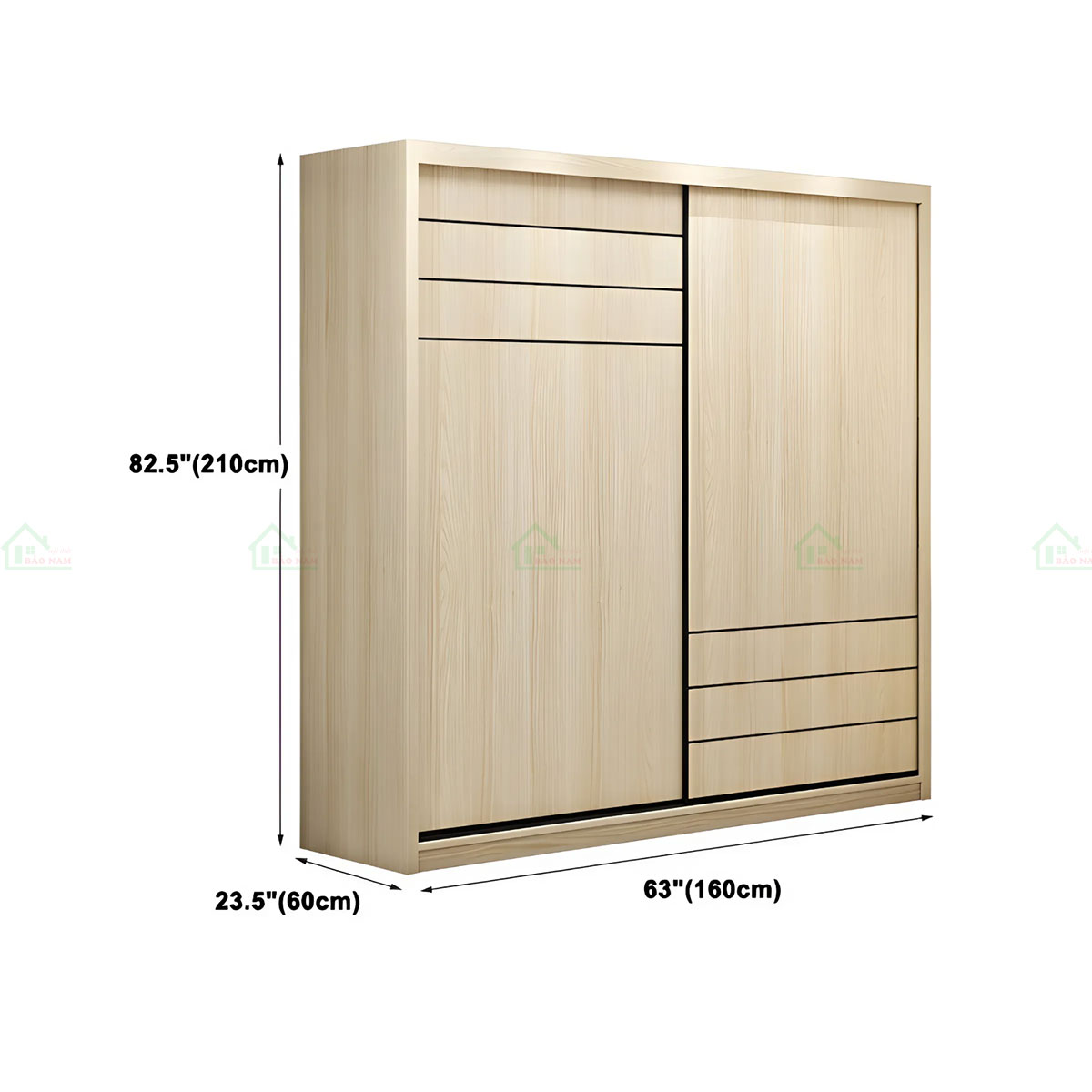 Tủ Quần Áo Cửa Lùa Vân Gỗ Hiện Đại Đẹp TAL32