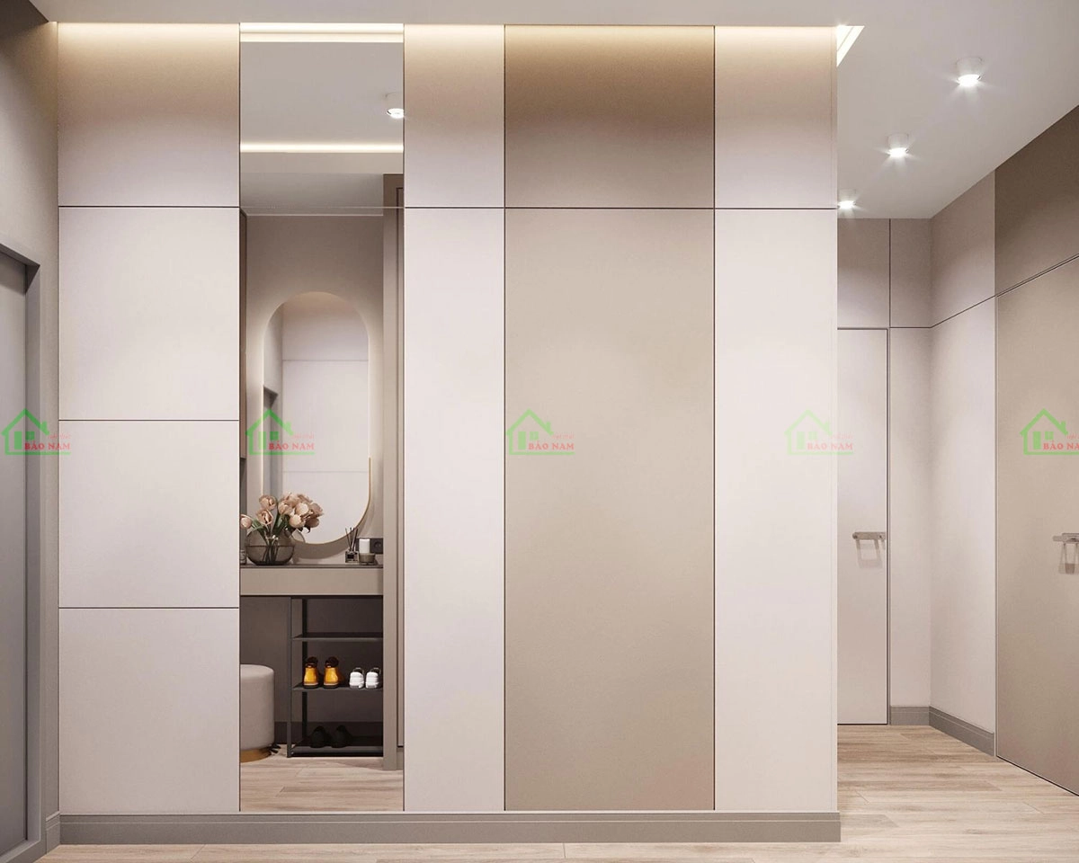 Mẫu tủ quần áo gỗ công nghiệp hiện đại