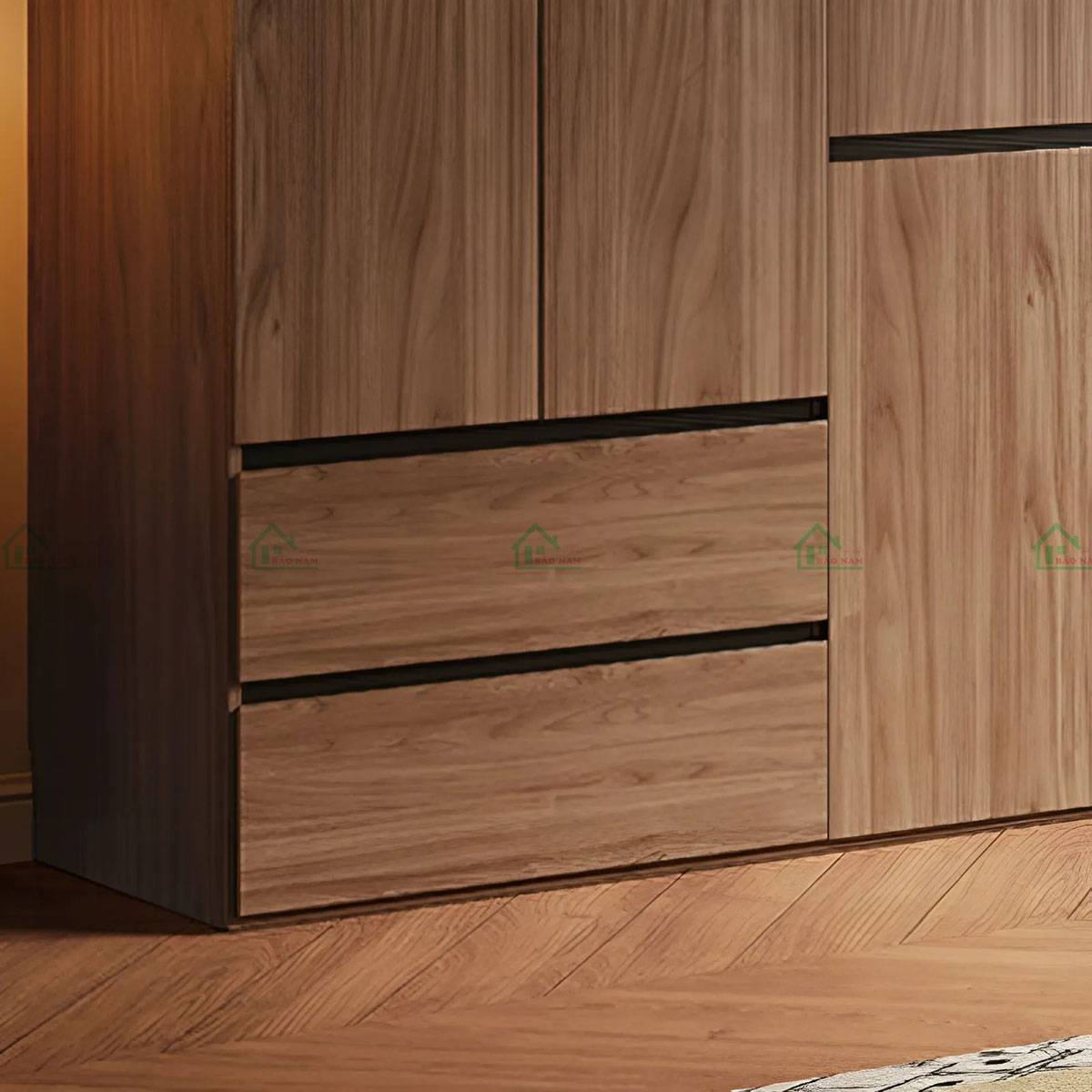 Tủ quần áo TATN15 - chất liệu gỗ căm xe cao cấp, đặt làm theo yêu cầu