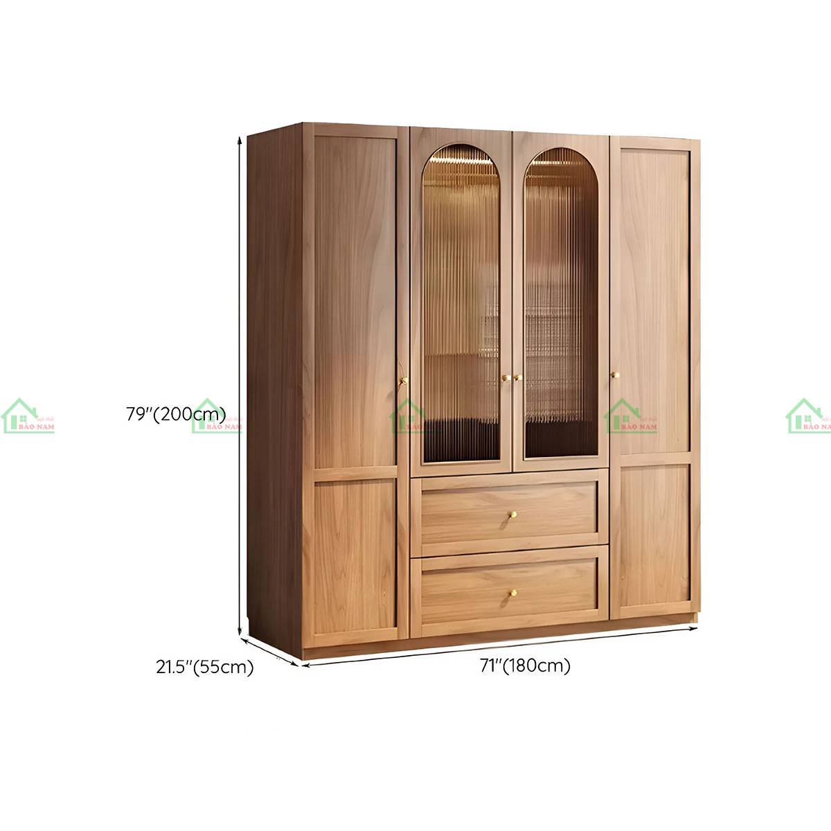 Tủ quần áo gỗ căm xe TATN14 - Có thể đặt làm theo kích thước riêng, đáp ứng nhu cầu của bạn