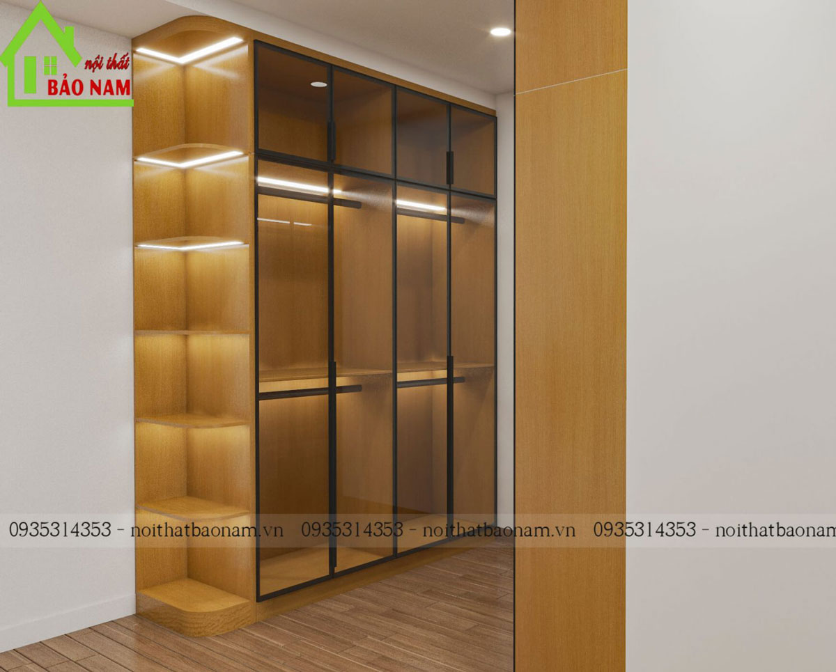 Tủ Quần Áo Gỗ Cánh Kính TK36