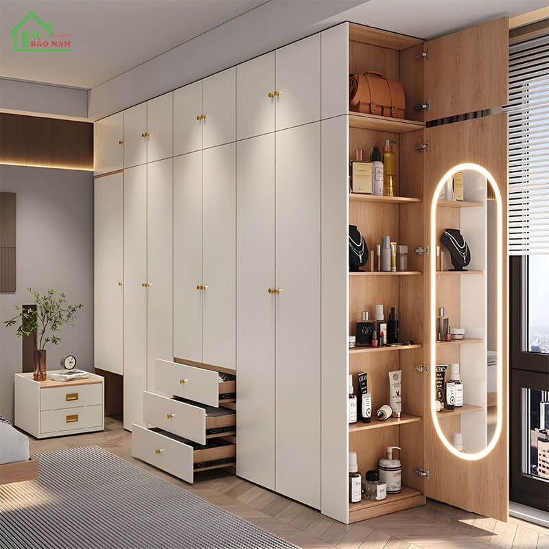Tủ Quần Áo Gỗ Công Nghiệp Giá Rẻ TA17