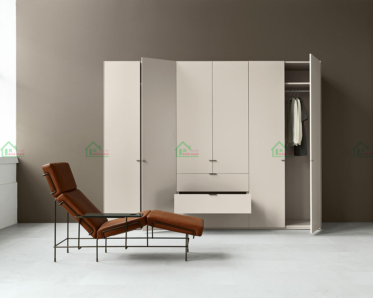 Tủ được sản xuất từ chất liệu gỗ công nghiệp MDF An Cường chất lượng cao, bền bỉ và đảm bảo độ an toàn.