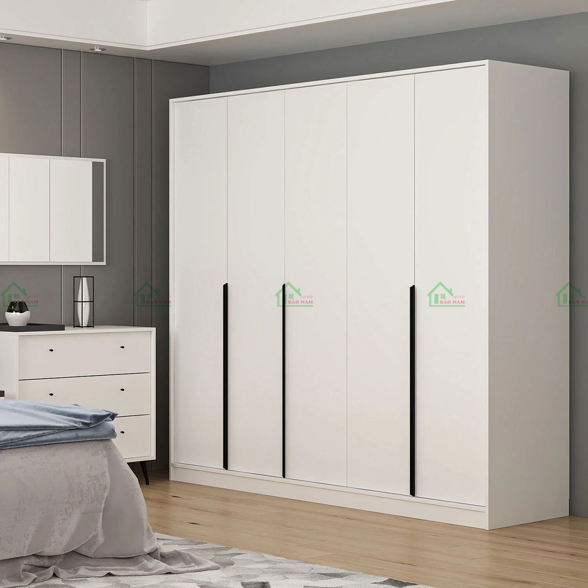 Tủ quần áo TA47 mang phong cách tối giản, tủ quần áo tạo nên vẻ sang trọng và phù hợp với nhiều không gian nội thất hiện đại..