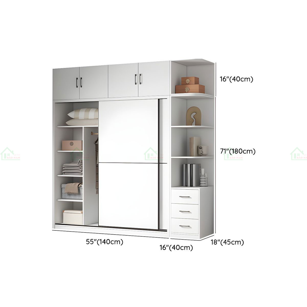 Tủ Quần Áo Gỗ Cửa Lùa TAL36