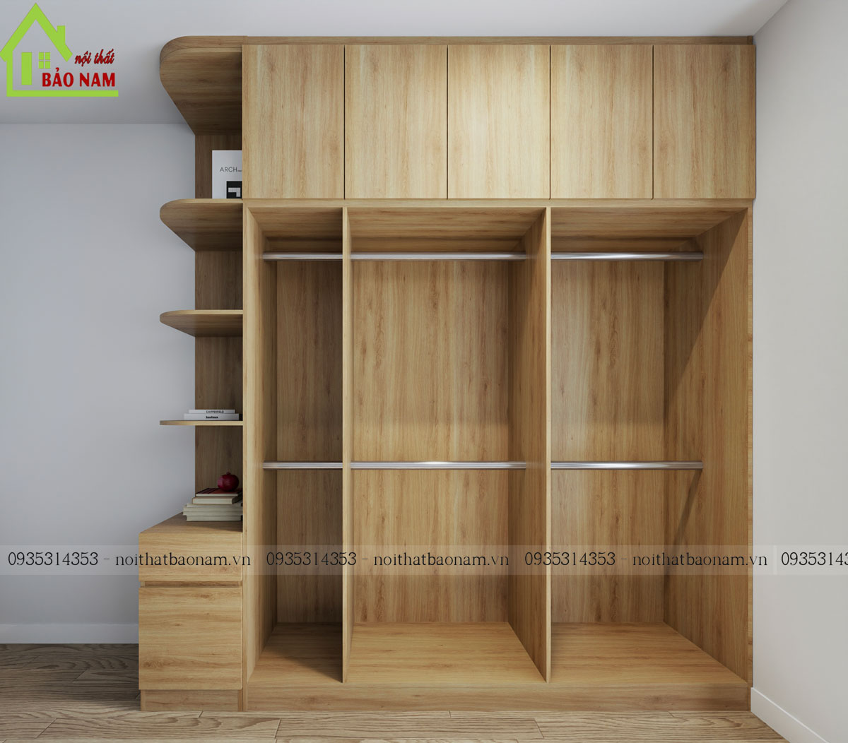 Mẫu Tủ Quần Áo Gỗ Đẹp Hiện Đại TA28