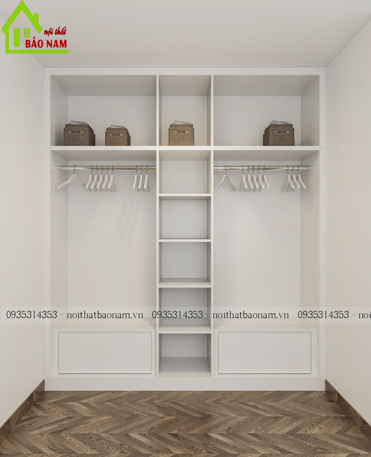 Mẫu Tủ Quần Áo Gỗ Đẹp Hiện Đại TA30