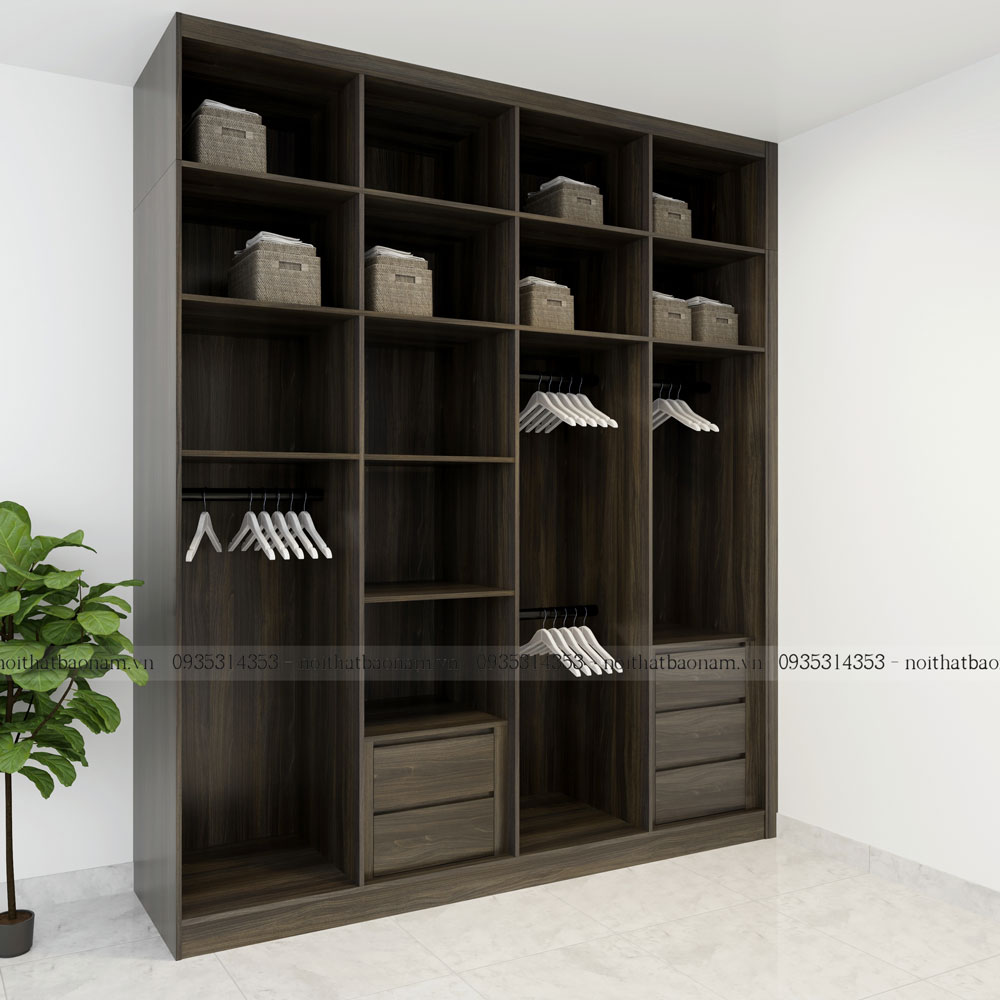 Thiết kế & thi công tủ quần áo gỗ mdf an cường