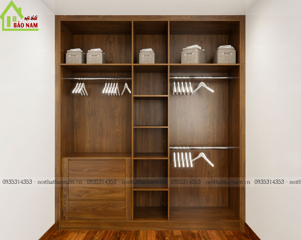 Thiết kế & sản xuất tủ quần áo gỗ An Cường hiện đại TA20