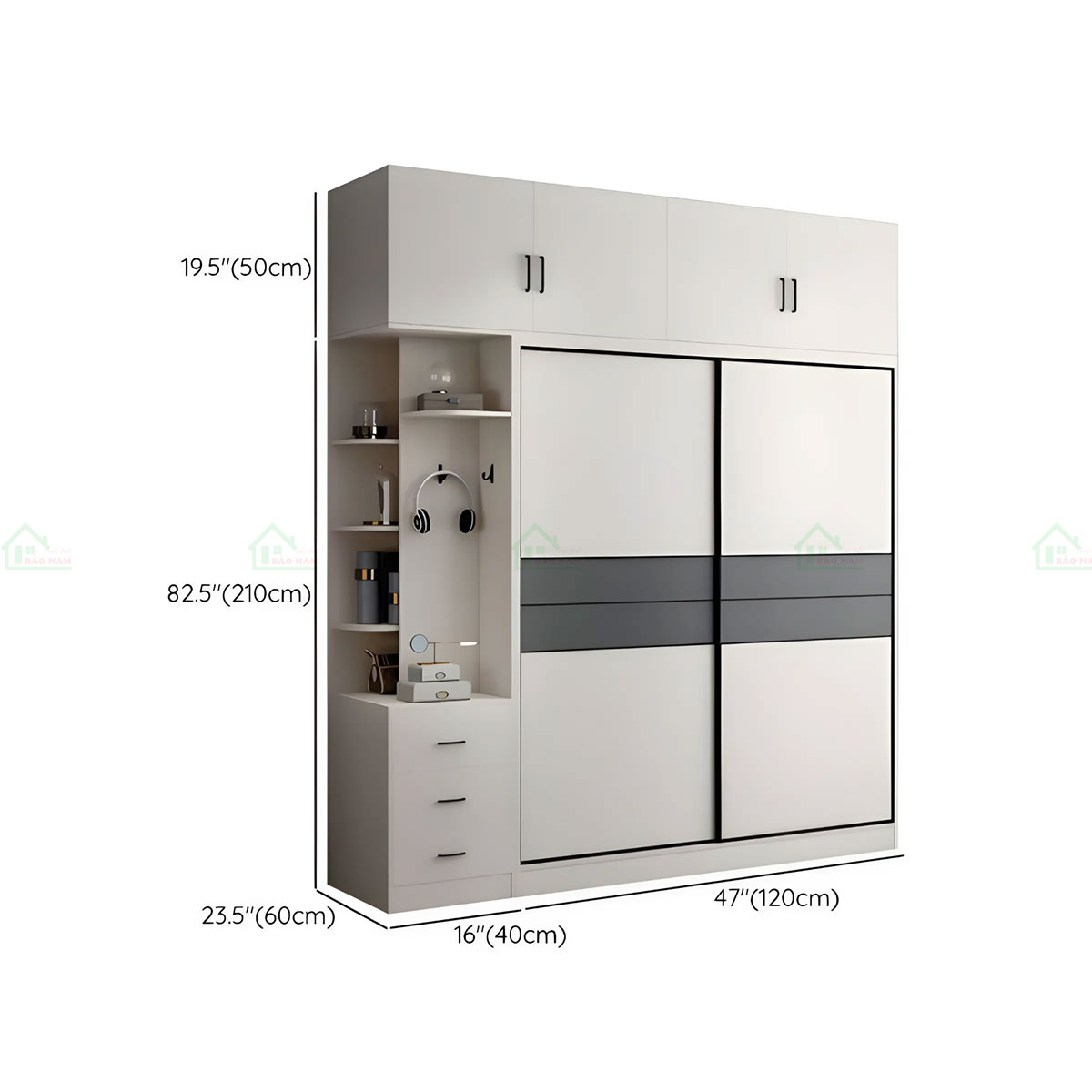 Sử dụng chất liệu Gỗ công nghiệp MDF phủ Melamine An Cường chất lượng, đảm bảo độ bền và mang lại vẻ đẹp tinh tế.