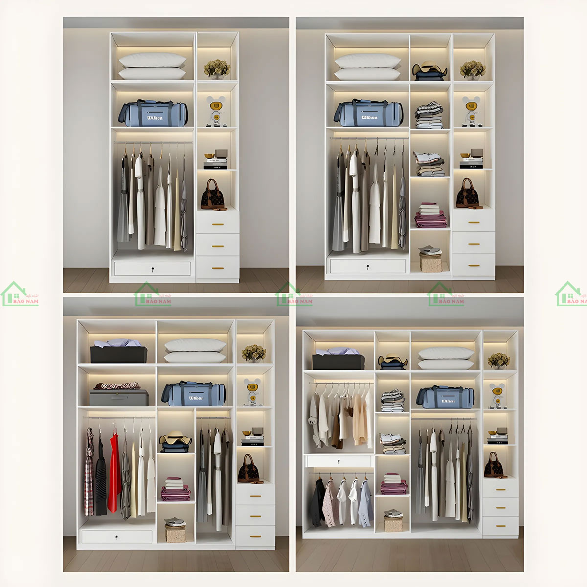 Tủ Quần Áo Gỗ MDF Giá Rẻ TA42