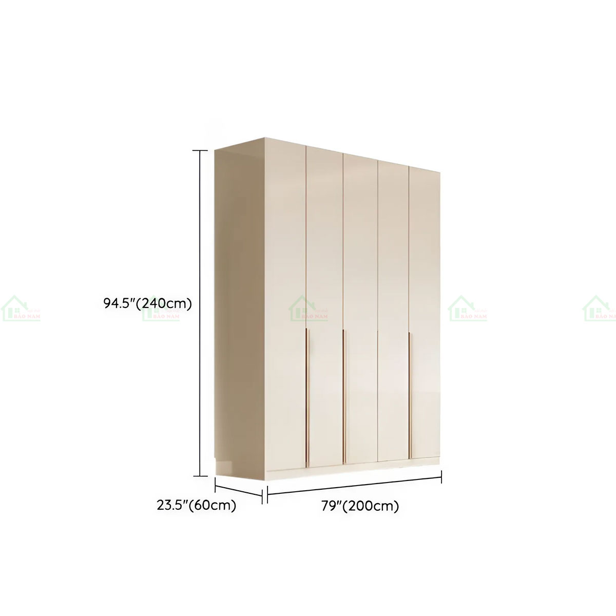 Thiết kế tay nắm dài bằng nhôm với gam màu vàng sang trọng, tăng thêm tính tiện dụng và tính thẩm mỹ cho sản phẩm.