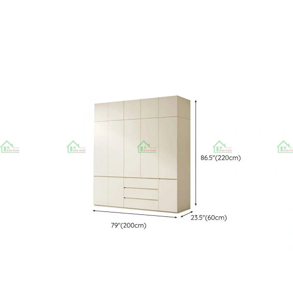 Tủ quần áo TA81 An Cường kích thước 200cm * cao 220cm, thiết kế đa năng