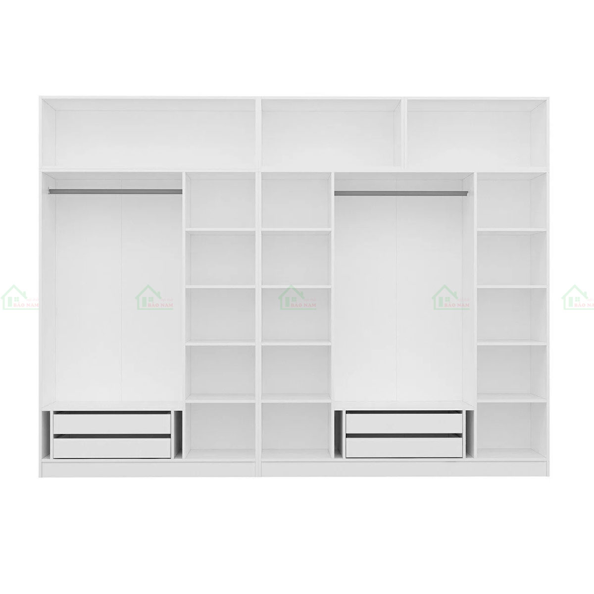 Mẫu Tủ Quần Áo Gỗ MDF Màu Trắng Hiện Đại TA48