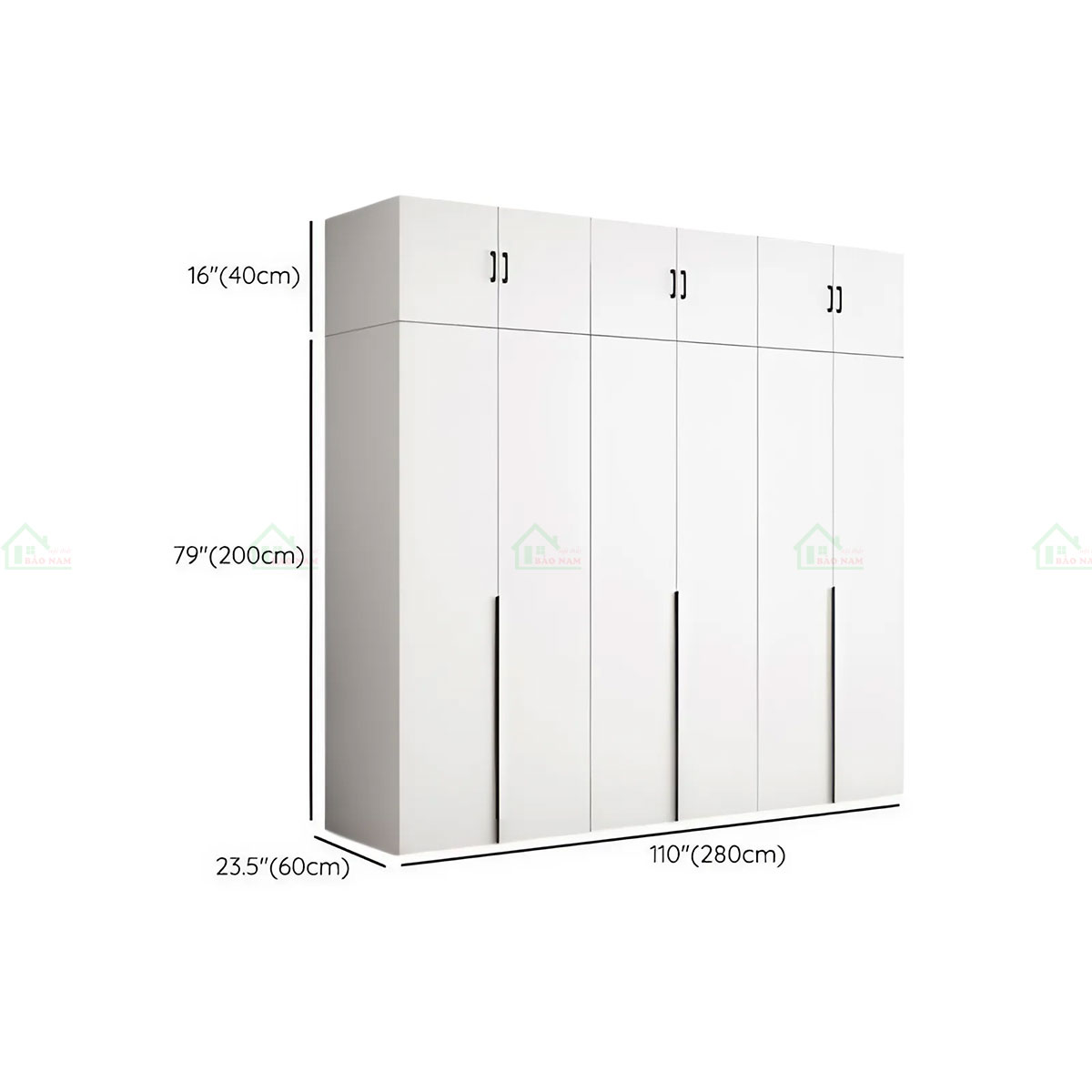 Tủ Quần Áo Gỗ MDF Melamine Màu Trắng Đẹp Hiện Đại TA39