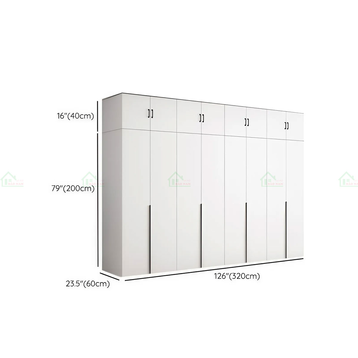 Tủ Quần Áo Gỗ MDF Melamine Màu Trắng Đẹp Hiện Đại TA39