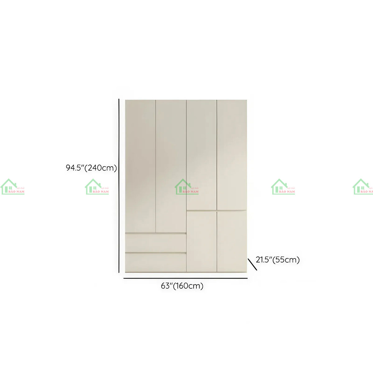 Chất liệu gỗ MDF An Cường cao cấp của tủ quần áo TA76.