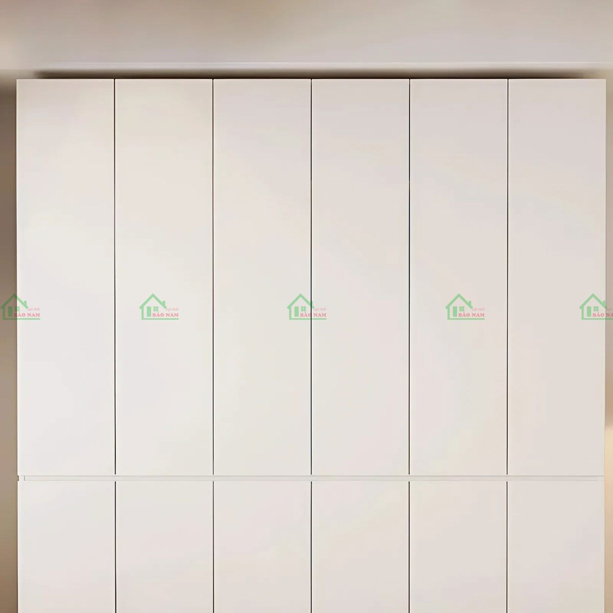 Thiết kế tay nắm vát âm cánh hiện đại trên tủ quần áo gỗ MDF TA77, dễ sử dụng và thẩm mỹ cao.