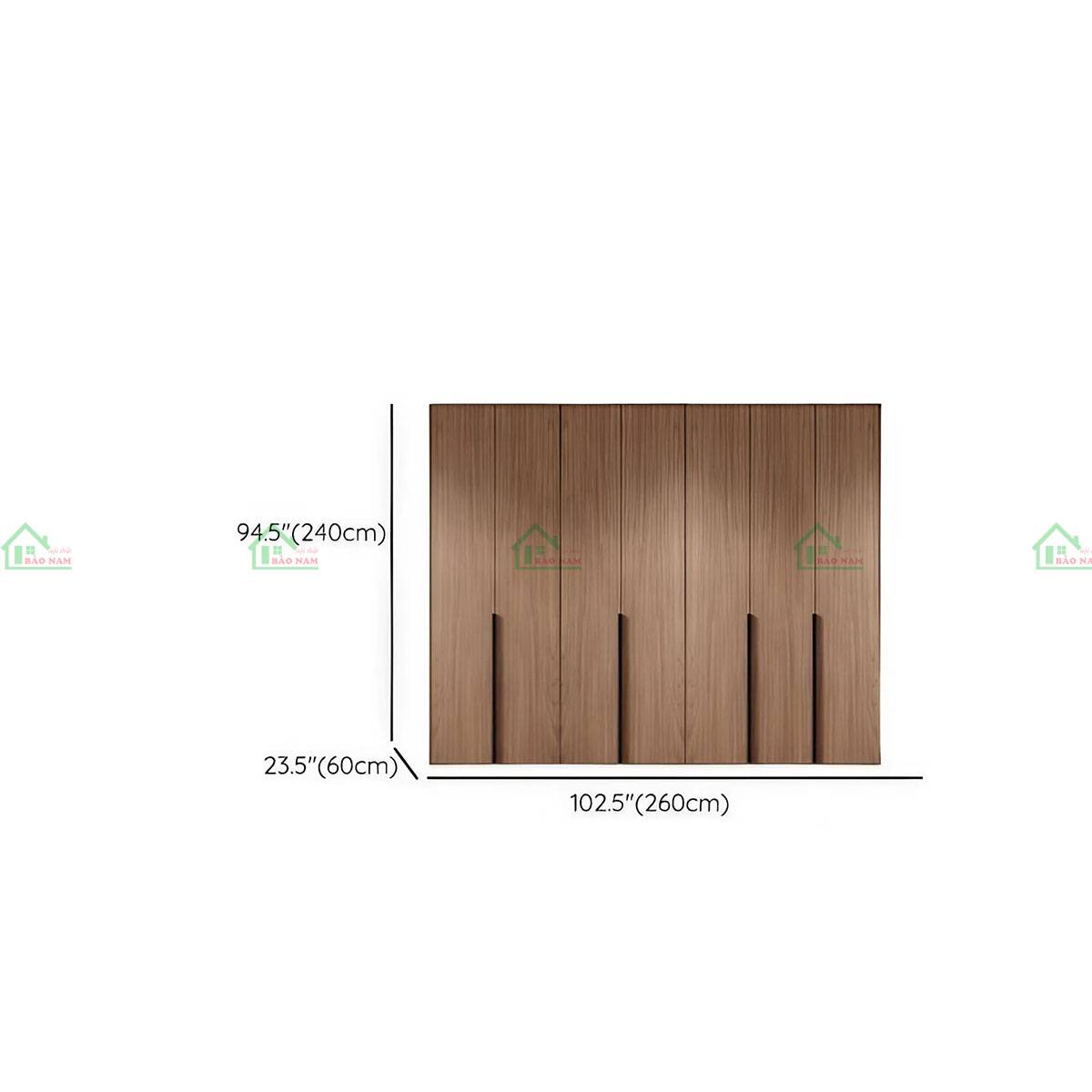 Tủ quần áo gỗ sồi rộng rãi - 2m6 x 2m4 -  Hoàn hảo cho phòng ngủ lớn