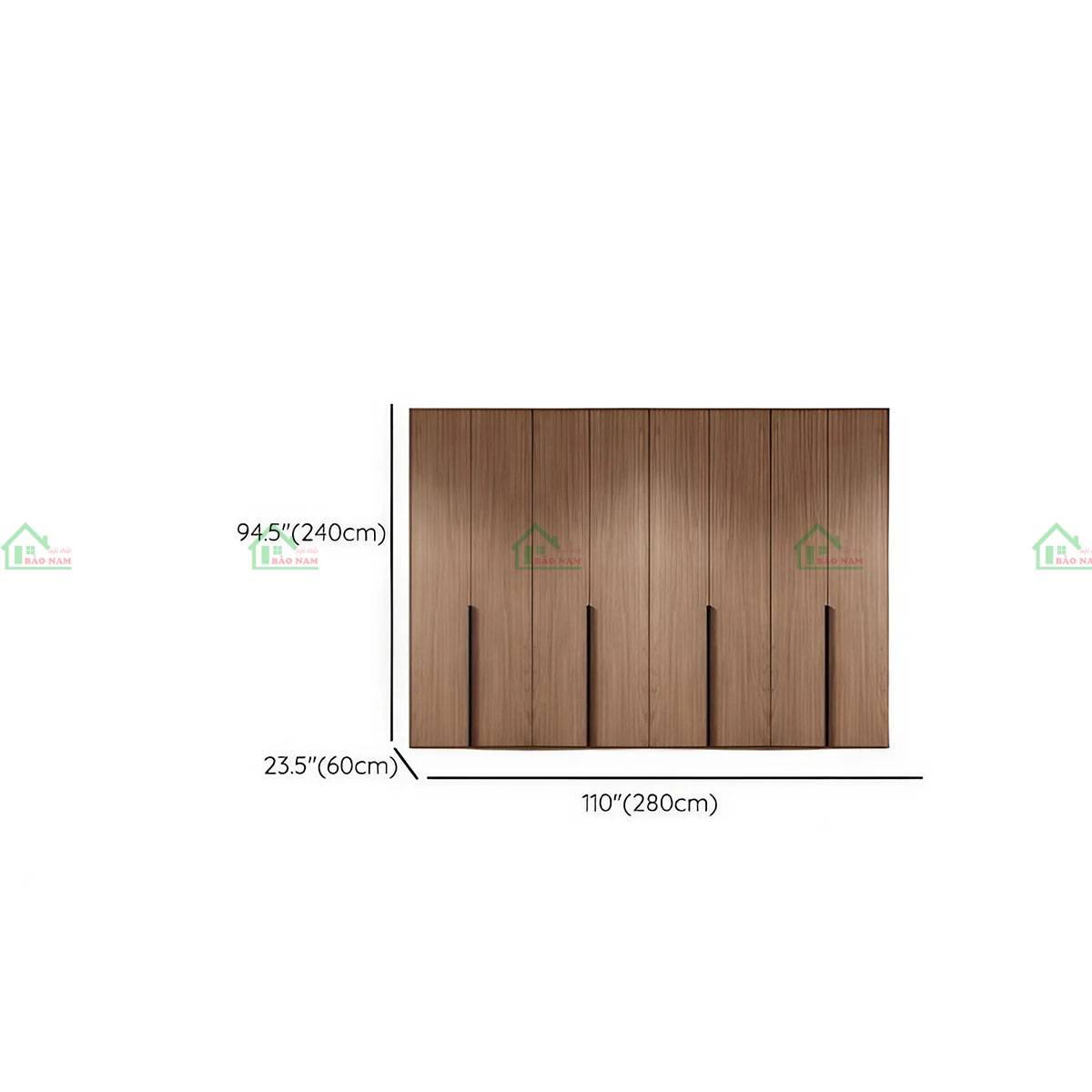 Tủ quần áo gỗ sồi cỡ lớn - 2m8 x 2m4 -  Giải pháp lưu trữ tối đa