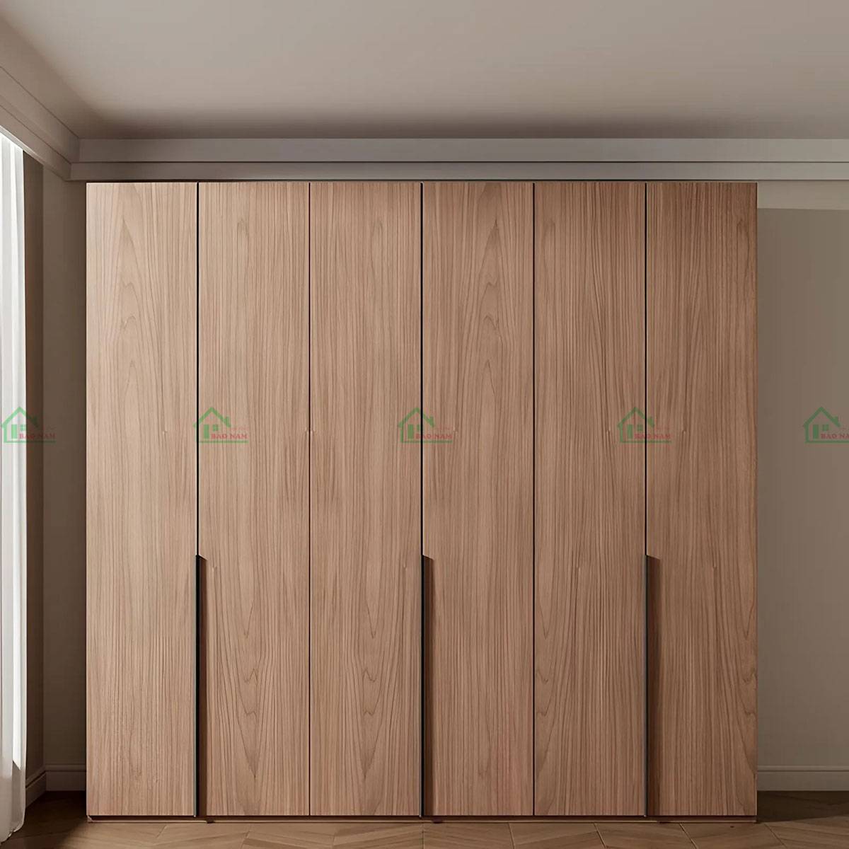 Thiết kế tối giản và hiện đại của tủ quần áo gỗ sồi TATB17, phù hợp phòng ngủ hiện đại