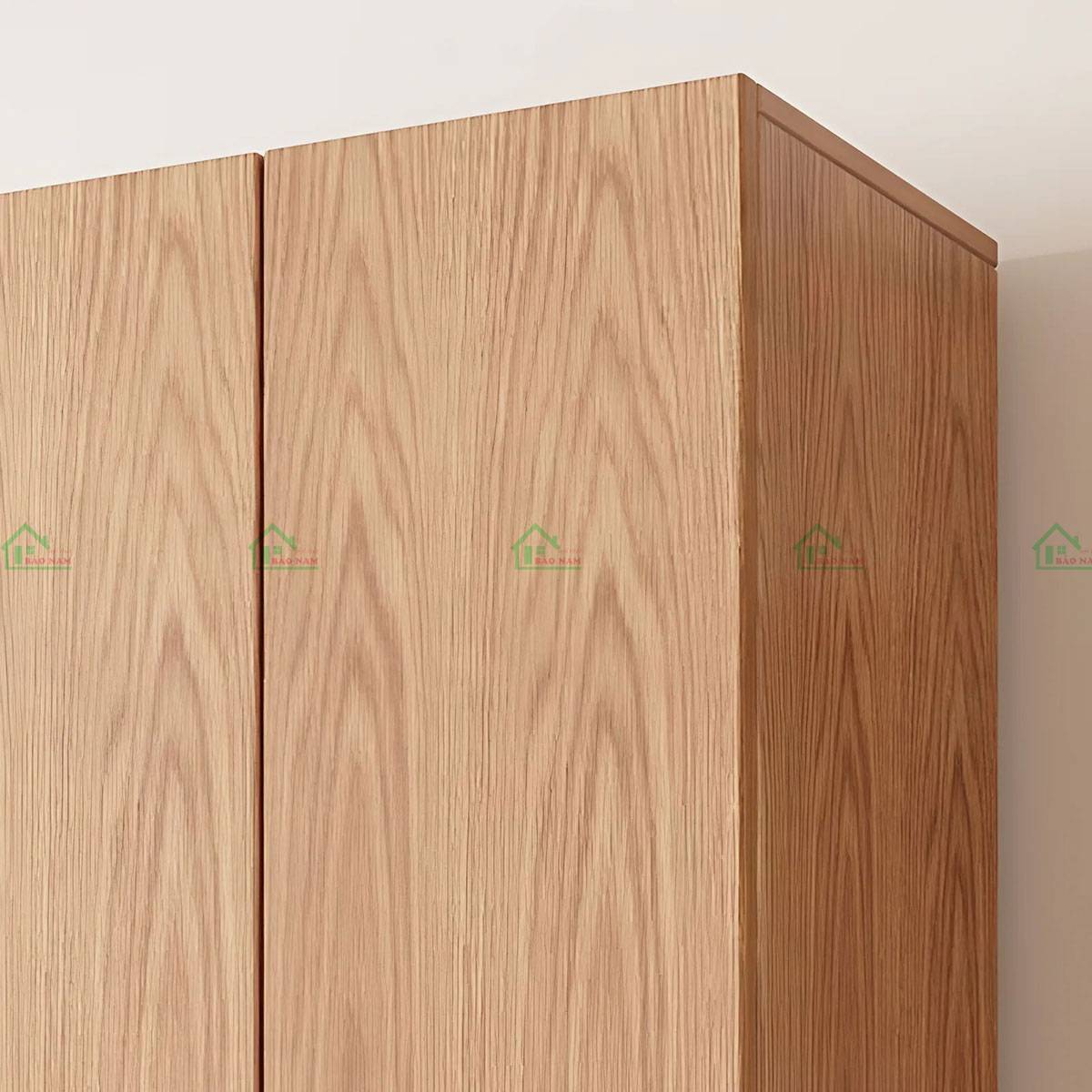Tủ quần áo gỗ TATN20 với màu nâu tự nhiên, tôn lên vẻ đẹp của vân gỗ