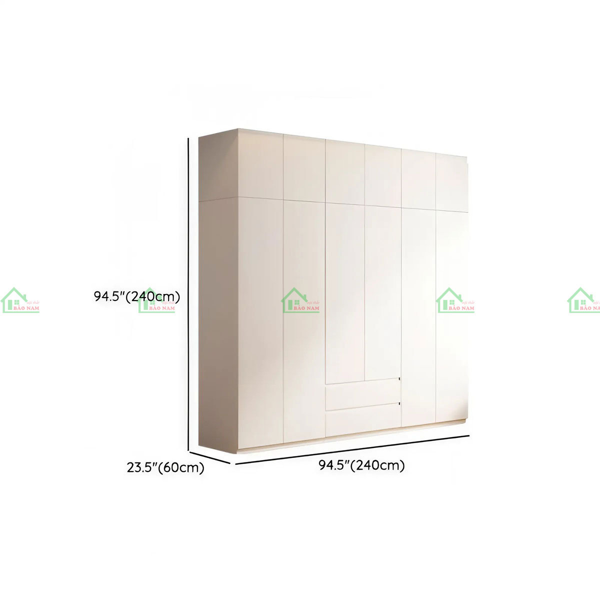 Tủ quần áo kịch trần TA79 - Kích thước 240cm x 60cm x 240cm