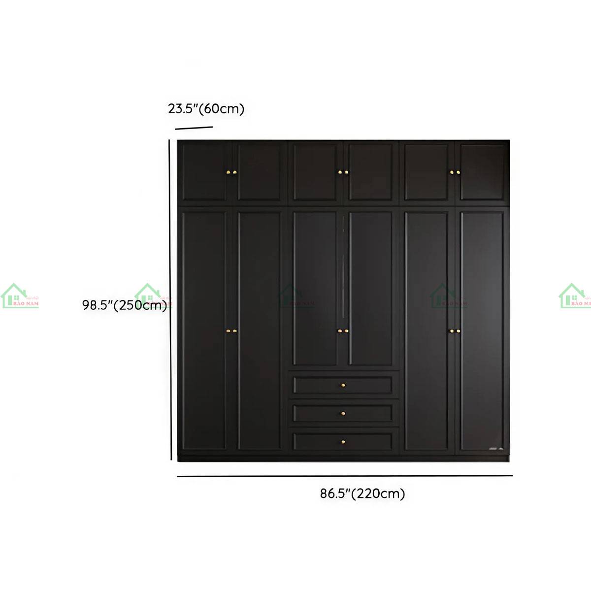 Tủ quần áo gỗ TATN13, kích thước 220cm, thiết kế tối giản, hiện đại