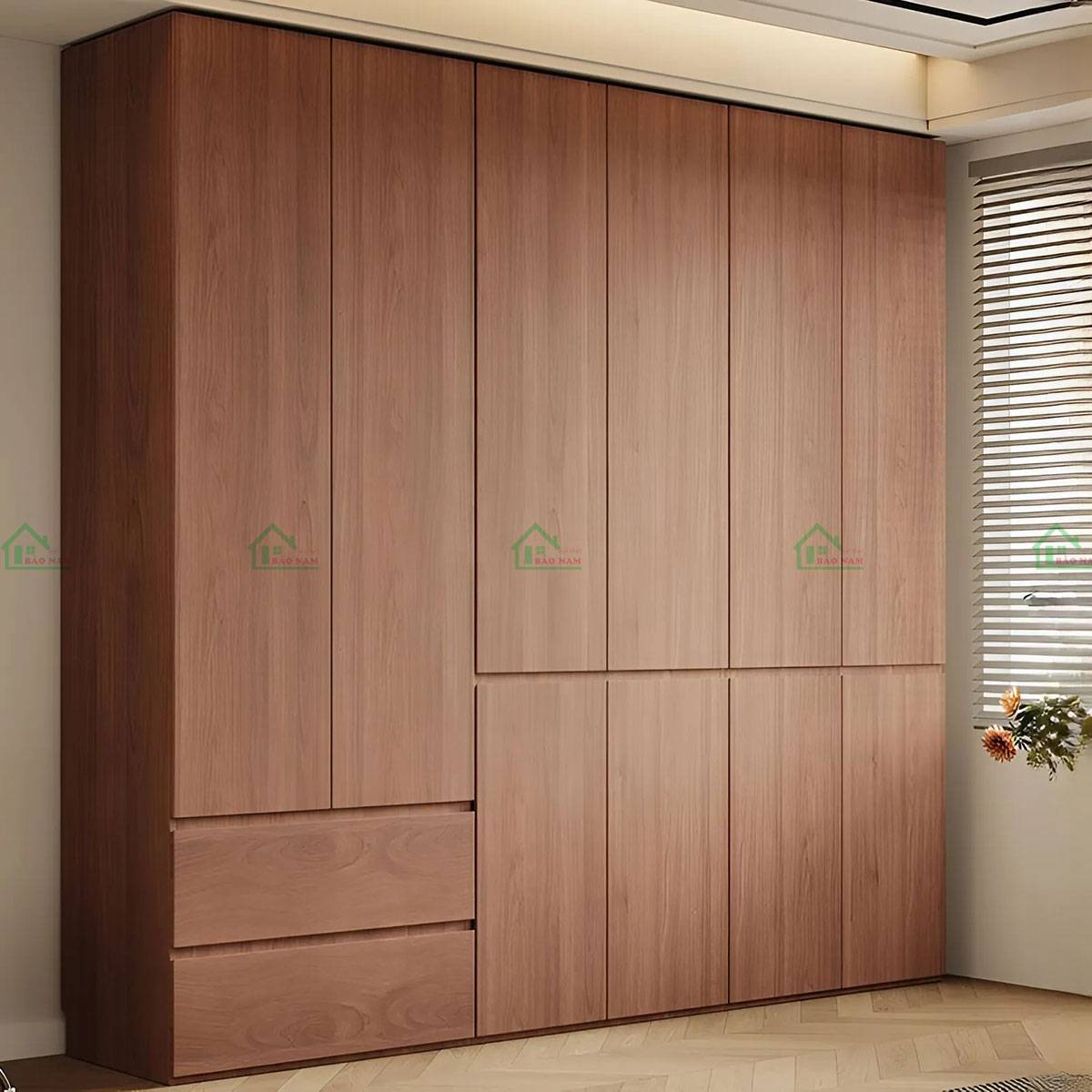 Cánh tủ tạo điểm nhấn thẩm mỹ cho mẫu tủ gỗ tự nhiên TATN08