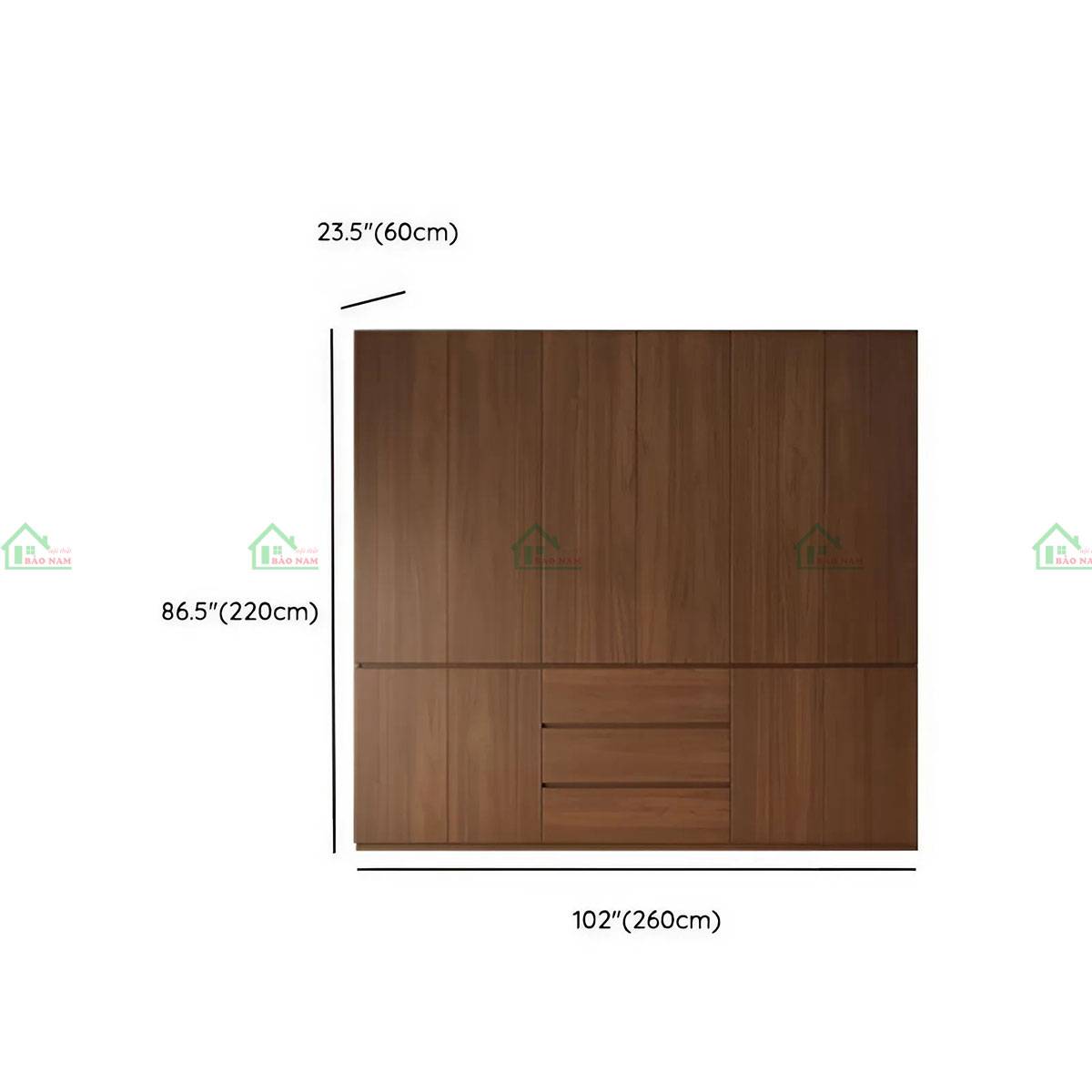Xưởng nhận đóng tủ áo gỗ tự nhiên theo yêu cầu, chuẩn kích thước từng không gian