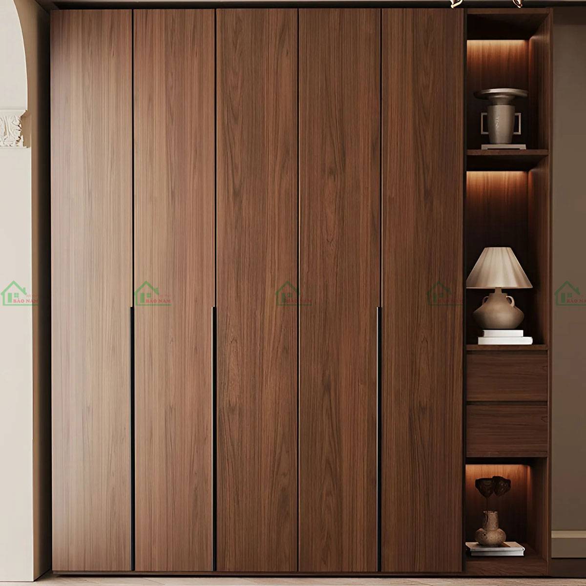 Thiết kế tối giản và hiện đại của tủ áo gỗ TATN16, phù hợp phòng ngủ hiện đại